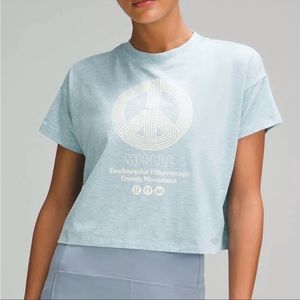 lululemon x Madhappy Cates T-Shirt HEATHERED CIRRUS BLUE Size 8 NWT ☮️